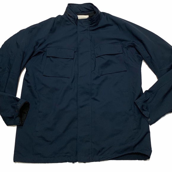 Outerknown Men's Navy Field Jacket with Chest Flap Pockets